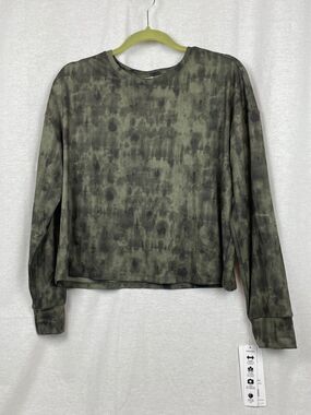RBX Long Sleeve Athletic Top, Green Black Camo, Women's Medium, New! Retail $48
